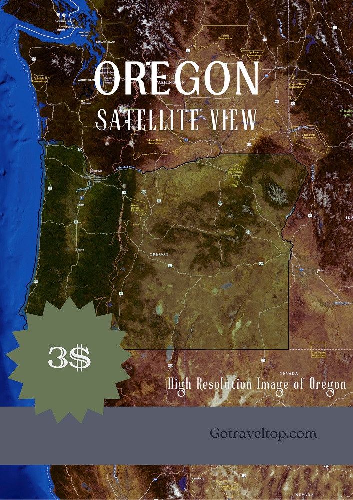 Satellite Map of Oregon